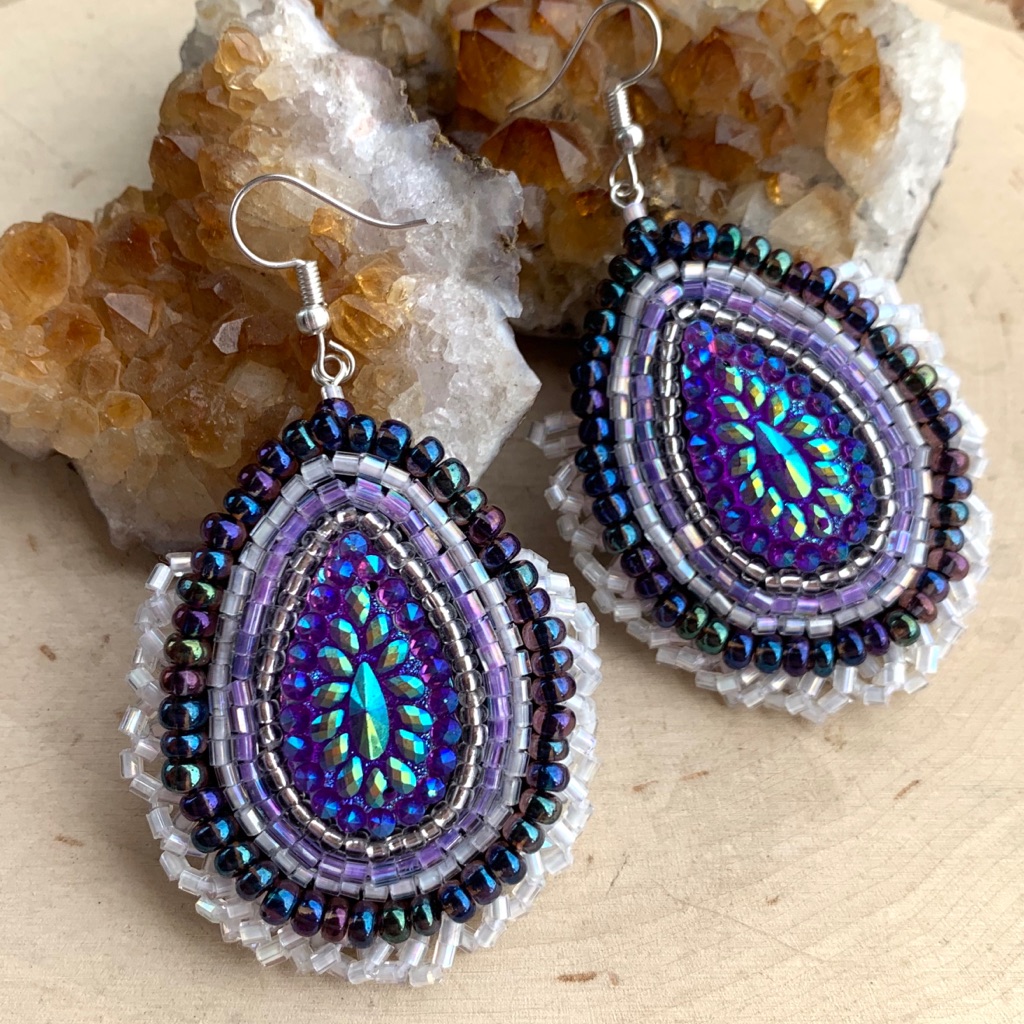 Beautiful Artisan Hand Beaded Earrings 20$